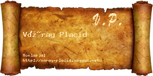 Váray Placid névjegykártya